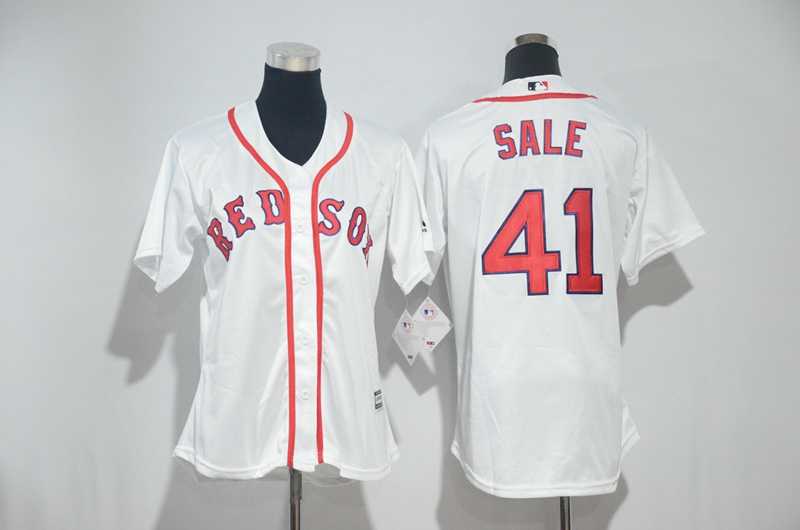 Women Boston Red Sox #41 Chris Sale White New Cool Base Stitched Jersey,We sell and wholesale Women Boston Red Sox #41 Chris Sale White New Cool Base Stitched Jersey on line form chian!